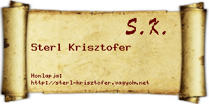 Sterl Krisztofer névjegykártya