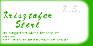 krisztofer sterl business card